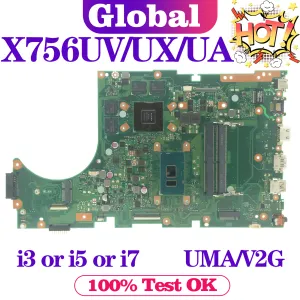 Moderkort Laptop Motherboard A756U för ASUS X756UQ X756UR X756UAK X756U X756UV X756UJ X756UA X756UQK X756UX Mainboard I3 I5 I7 UMA/PM/V2G