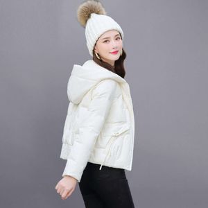 Estilo curto de mulheres brancas 2023 Inverno novo e elegante e elegante e espessado Duck Down Jacket Trend