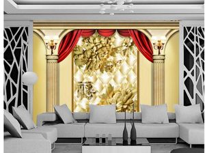 Wallpapers 3d Wallpaper For Room Carvings Peony TV Backdrop Window Mural Paintings