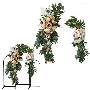 Dekorativa blommor Artificial Flower Swag Floral Garland Wedding Arch Kit för Sign Rustic Decor