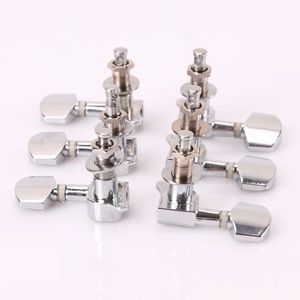 1 Defina os sintonizadores de travamento de guitarra, tunes de mecanismo de guitarra elétrica Tunners Tuning Tuning Pegs Chrome Silver