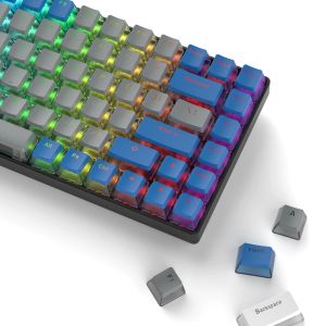 Accessories 165 Keys Grey Blue Pudding Keycaps PBT Double Shot Translucent Key Set for 100%, 75%, 65%, 60% Mechanical Keyboard OEM Keycap