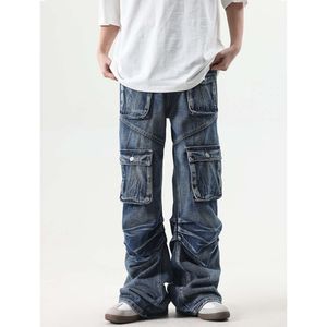 Eonmodish Erkek Giyim | 2024 İlkbahar/Yaz Yeni Ürün Amerikan Sokak Tide Ağır Endüstri Yıkama İş Giyim Denim Pantolon