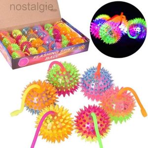 LED Flying Toys Kids Light Up Ball Toy LED Light Up Flashing Soft Prickly Flying Ball Elasticity Fun Toys Children Squeeze Anti Stress Toys 240410