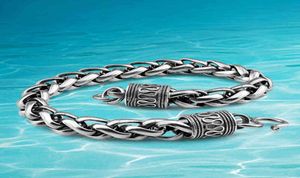 Solid 925 Sterling Bracelets Bangles Men Style Vintage Thai Silver Men039s Bracelet Wide 7mm3452156