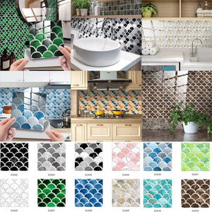 25Pcs Self Adhesive PVC Tiles Stickers for Kitchen Waterproof Anti-oil Wall Sticker Living Room Bedroom Furniture Decoration