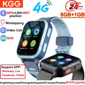 Saatler ROM 8GB 4G Kids Akıllı Saat GPS WiFi Pozisyon Video Çağrı Ses Kayıtları Çocuklar Akıllı saat Arama Monitörü Çalar Saat
