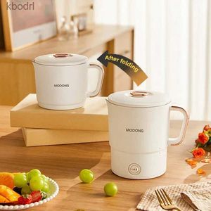 Electric Kettles 0.8L Foldbar Electric Kettle Portable Cooking Pot Multi Spise Travel Tea Heat Cup rostfritt stål Snabbredskap YQ240410