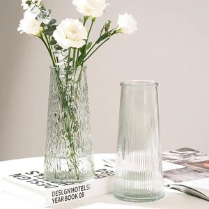 Vaser nordiskt koniska kornglas Vase Hemdekoration Transparent vatten Nourished Gröna blommor Mats vardagsrum Floral Arrangemang