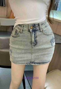 Fashion Mens Pants shorts Designer European highend fashion brand style cross leather embroidered light blue short skirt for women with With original logo