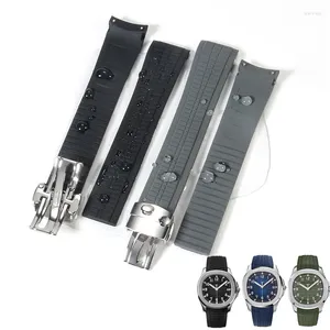 Watch Bands 21mm Rubber Strap Bracelet Fit For Grenade 5164 5167 Case With Deployment Folding Buckle Silicone Band