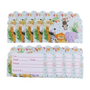 10pcs X Safari Theme Invitations Cards Kids Birthday Wedding Party Invitations