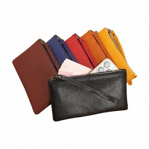 1PC New Men's LG Zipper Wallet Litchi Pu Leather Clutch Bag Simple Ladies Handbag Ultra-Shin Multifunctial Bag C1R6#