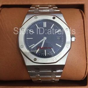 Top Fashion Quartz Watch Men Gold Silver Dial 39mm Sapphire Glass Classic Design Wristwatch Elegant Full rostfritt stålklocka 612255U