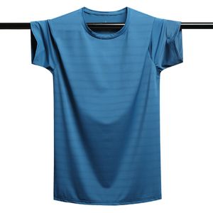 Överdimensionerad 8xl 9xl is silkesmätskjorta för män sommar andas korta ärm toppar mäns snabb torr t-shirt tränare som kör tshirt