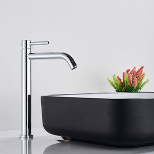 Onyzpily Chrome Basin Badrumskran Mässing Vessel Sink Faucet Deck Mounted Mixer Tap Hot and Cold Water