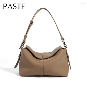 Totes Classic Premium Quality Pillow Bag Full Grain Cow Leather Women Crossbody Purple Beige Color Office Daily Outany Purse