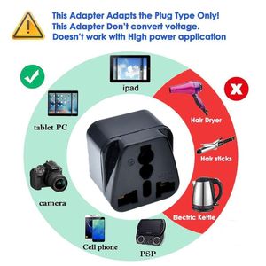 Universal UK/US/EU/AU to Large South Africa 3 pin Travel Power Adapter Plug Socket to 3-Pin Prong for India Nepal