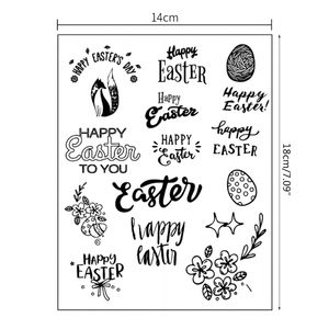 NICEFurniture Happy Easter Day Silicone Clear Seal Stamp DIY Scrapbook Embossing Photo Album