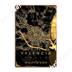 Valencia Map Spain Metal Planque Plake Poster Bar Bar Plaques Pub Create Tin Sign Poster