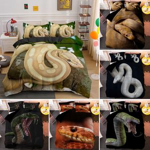 Original Snake Pattern King Bedding Set Animals Däcke Cover With Pudowcase Quilt Covers 2/3st Bedclothes Home Textile