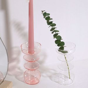 Flower Vase For Home Decor Glass Vase Handmade Terrarium Bottle Table Ornaments Decorative Nordic Vase