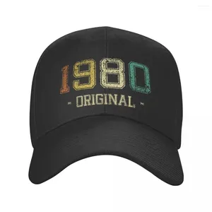 Ball Caps Cool Vintage Original 1980 Baseball Cap For Men Women Personalized Adjustable Unisex 42th Birthday Gift Dad Hat Hip Hop