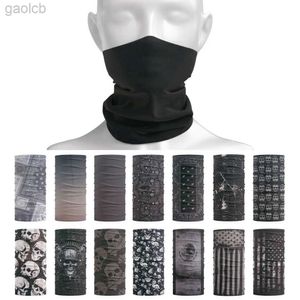 Fashion Face Masks Neck Gaiter Dark Color Tube Neckchief Outdoor Sports Hair Bandana Black Grey Cycling Scarf Hiking Running Headband Men Mask 24410