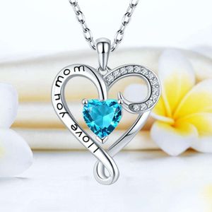 New "I Love You Mom" Heart Shaped Exquisite Pendant Mother's Day Gift Necklace