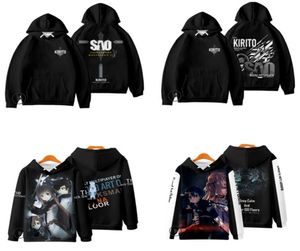 Japanese Anime SAO Sword Art Online Cosplay Costume Kirito Kirigaya Kazuto Yuuki Asuna Unisex 3D Hoodies Sweatshirts Streetwear5745540