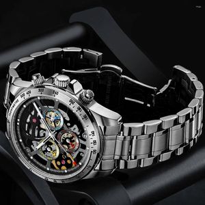 Wristwatches 2024 Men Watches Automatic Top Mechanical For Skeleton 50m Waterproof Watch Reloj Hombres