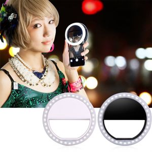 LED Selfie Ring Light Phone Lens Light Automatisk Flash Mobiltelefonfyllningslampa för mobiltelefon Smarttelefon Rund selfie ficklampa