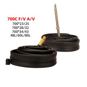 1 st. Ny hållbar standard Inner Tube French Valve Bicycle Tire Cycle Butyl Rubber 700x23 25 28 32 35 43C 700C ROAD BIKE Däck