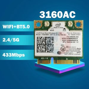 Карты двойной полосы WirelessAC3160 3160HMW AC 3160AC Half Mini PCIE BT4.0+433M WiFi Card SPS: 710662001 для HP 430 450 470 G2 Ноутбук