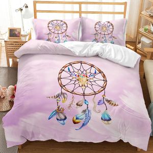 Dream Catcher Duvet Cover Set King Size for Girl Women Colorful Feather Cinepter Copertura Policone Copertura set 3D Stampato in stile Boho