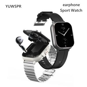 Orologio auricolare 2 in 1 smart orologio Bt chiama la frequenza cardiaca Monitoraggio della salute della pressione arteriosa cuffie giocano musicale Sports Watch D8