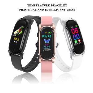 Watches Smart Watch Women Men Smartwatch Temperatur Monitor Armband Vattentäta blodtryck Sportklockor för Android iOS 20J22