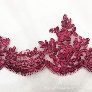 1yard 11cm genişliğinde deve bordo Kablo Kenar Polyester Nakış Dantel Trim Gelin Gelinlik Kostüm Tasarımı Dantel Şerit