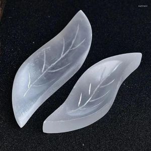 Decorative Figurines Natural Selenite Crystal Leaves Mineral Specimen Reiki Home Bowl Decoration Diy Gift Chakra Healing Slate Leaf Gypsum