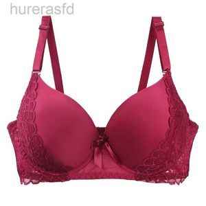 Bras D CUP E CUP Size underwear comfortable and sexy French lace bra pure glossy Push Up Supper Pad Top Underwired Plus Size Lingerie 240410