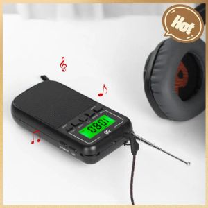 Radio Mini Pocket Cusz alarmowy osobisty stereo Radio Digital Display wielofunkcyjny radio uśpienie 3,5 mm gniazdo słuchawkowe