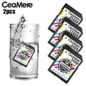 Карты Ceamere SD Card 128GB 64GB 32GB 16GB 8GB 4GB Флэш -карта памяти SDXC CARD CARD CLAST 10/6 UHSI Micro Card 128GB для камеры