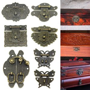 Antique Bronzo Retro Gioielli Retro Blocco Hasp LATCH AGGIORE CASSE CUSSO CASSE CHEPTHE ACCESSI DI MOBILI DI MOBILI