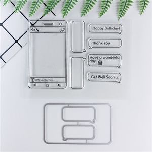 15*11 Telefon Şeffaf Açık Pullar ve Kesme Ölümleri DIY Scrapbooking Lastik Damgaları için Set Seçim Fotoğraf Albümü