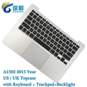 Keyboards Original Like New A1502 US UK keyboard Backlight Trackpad For MacBook Retina Pro 13.3" A1502 Topcase laptop Top case 2015