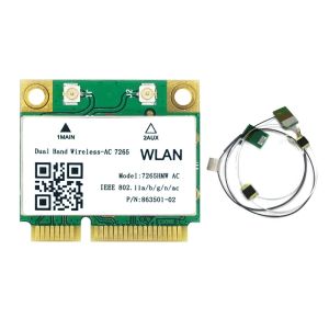 Карты двойной полосы 2.4G/5 ГГц AC7265 беспроводной мини -PCIe WiFi Card BluetoothCompatible 4.2 1200 Мбит/с 7265HMW 802.11AC для ноутбука