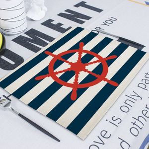 Nautical Navy Napkins for Plates Anchor Decor Cloth Napkin Sea Ocean Red Boat Kitchen Cloth Napkin Mat Tea Servilleta De Tela