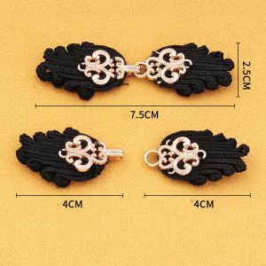 Handgefertigter Blumenumhang/Umhang Clasp -Strickjacke Clip Chinesische Knotenknöpfe Förderer für Kleidung Cheongsam Scottish Style Pin Brosche