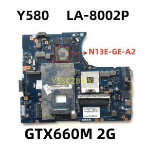 Motherboard QIWY4 LA8002P For Lenovo Y580 Laptop Motherboard Y580 notebook pc Mainboard GTX660M 2GB HM76 Support i3 i5 i7 cpu