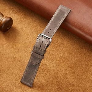 Watch Bands New Italian Style Genuine Leather Watch Strap Retro Oil Wax Skin Ultra-thin Quality Business Watchbands 18/19/20/21/22mmL2404